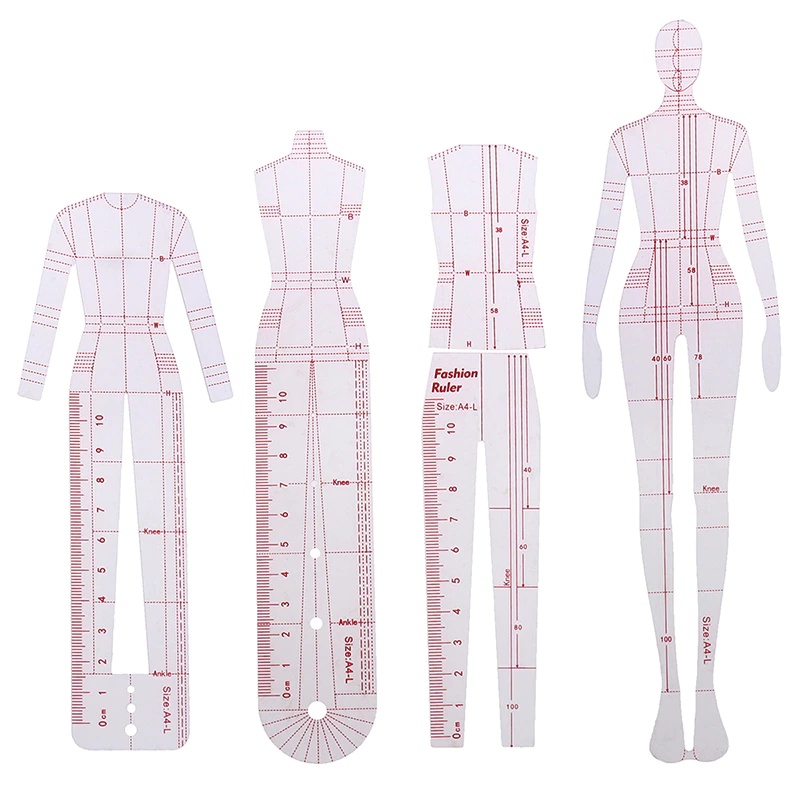 Women Fashion Figure Template - 1 Conjunto de Régua de Desenho