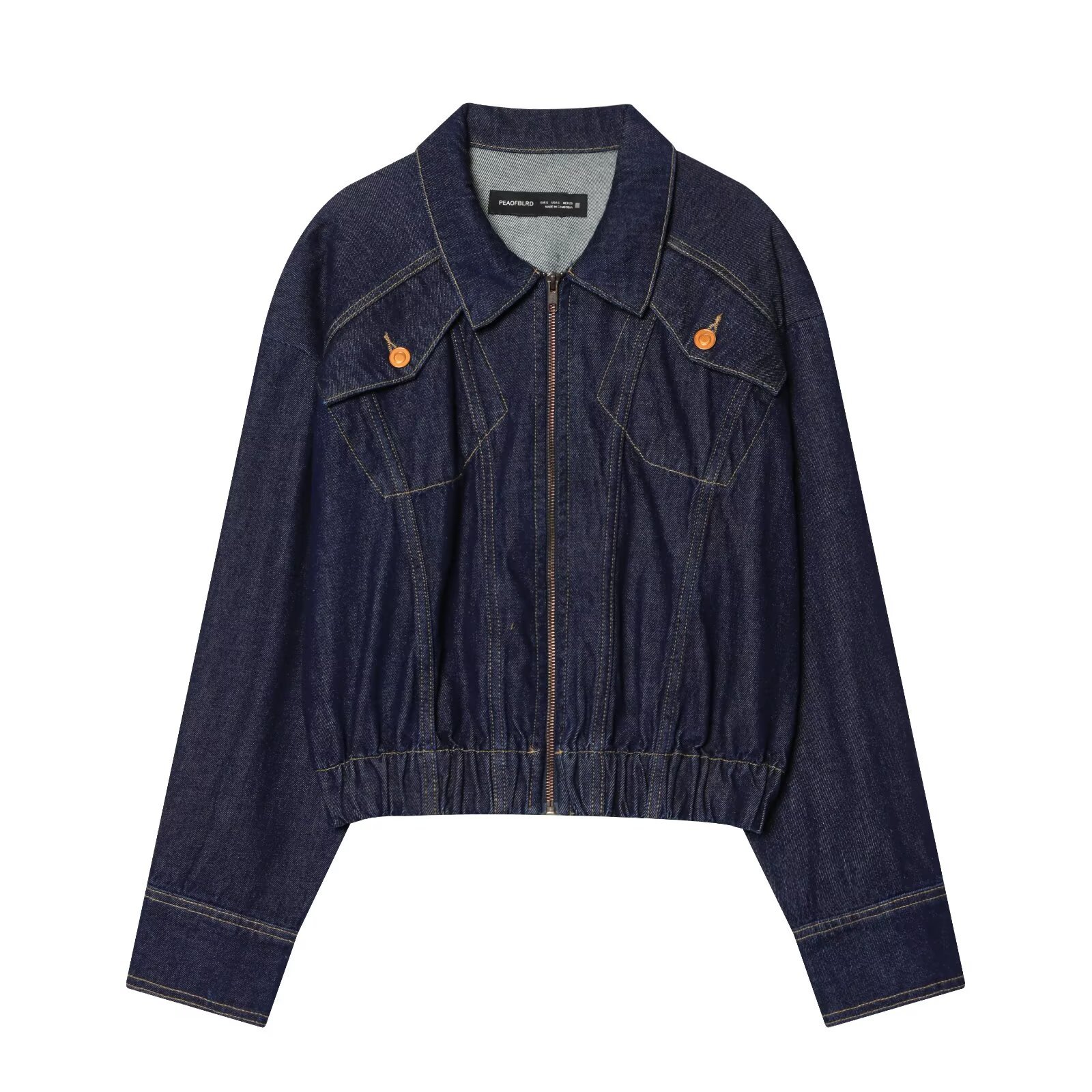 Women'S Fashion Utility Jacket - Jaqueta Bomber Jeans Vintage Retrô, Utilitária,