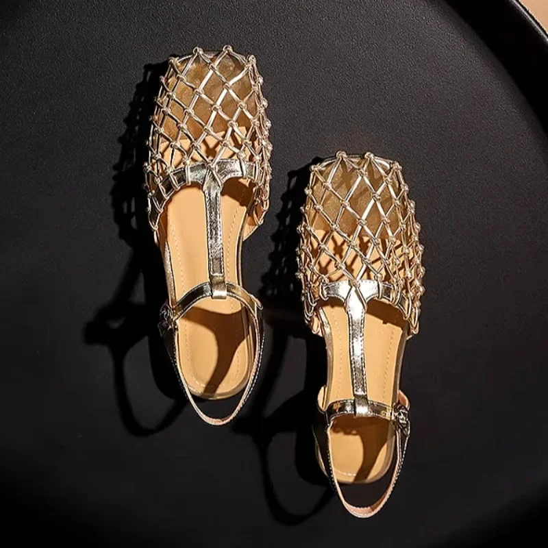 Women'S Fashion Trends Summer 2025 - Sandálias Femininas de Malha Trançada com