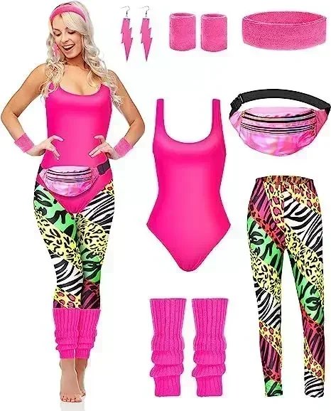 Women'S Fashion From The 80S - Conjunto de Acessórios de Fantasia para
