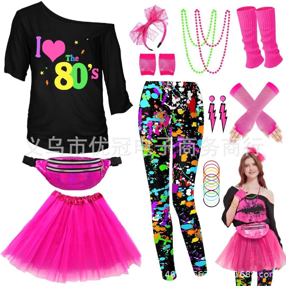 Women'S Fashion From The 80S - Feminino 80s cosplay traje acessórios conjunto