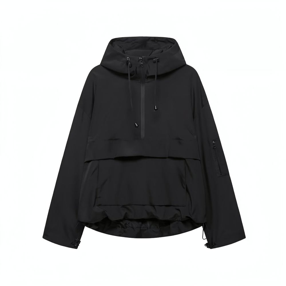 Women'S Fashion Utility Jacket - Jaqueta Utilitária Feminina com Capuz, Impermeável,