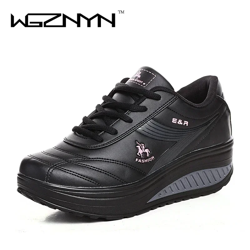 Women'S Fashion Gym Shoes - NOVO Sapato Feminino Casual de Couro