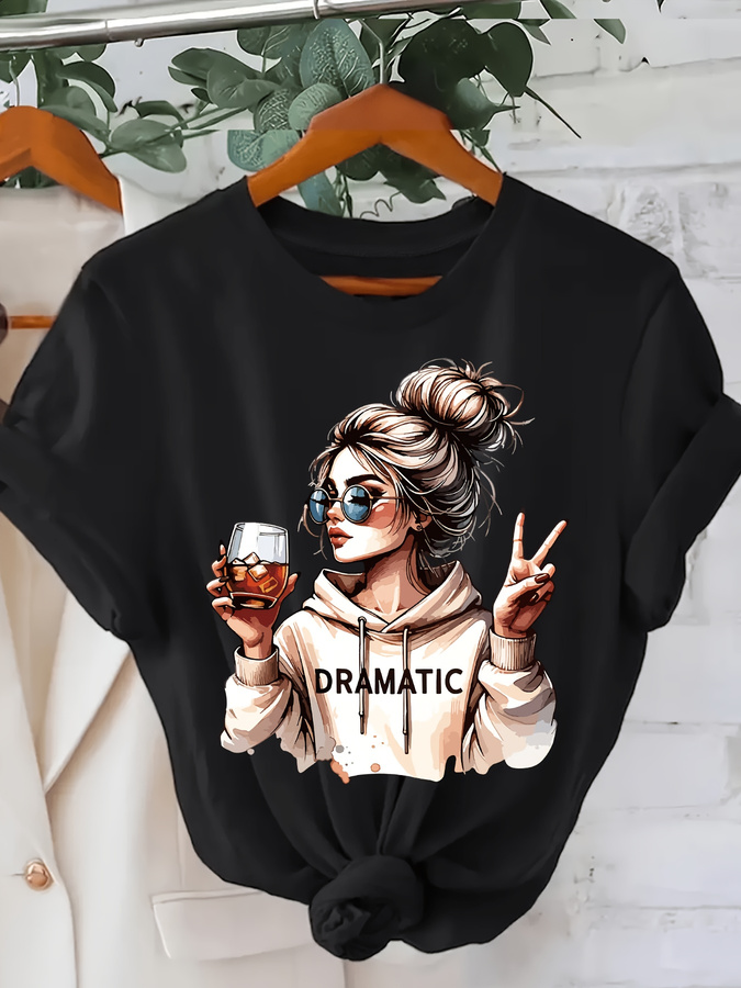 Women'S Fashion Trends Summer 2025 - Camiseta Feminina Estampada de Manga Curta