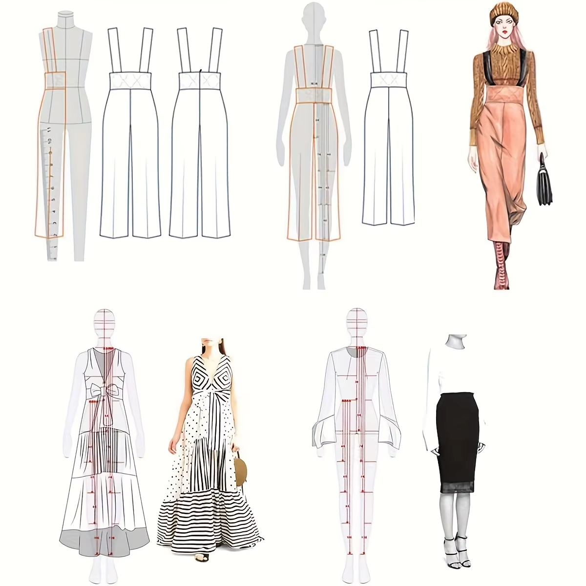 1 Conjunto de Régua de Desenho - Women Fashion Figure Template avaliação e preço