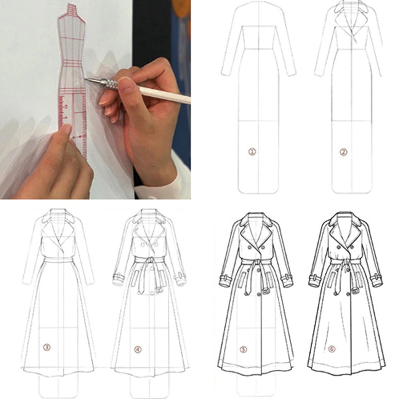 1 Conjunto de Régua de Desenho - Women Fashion Figure Template avaliação e preço