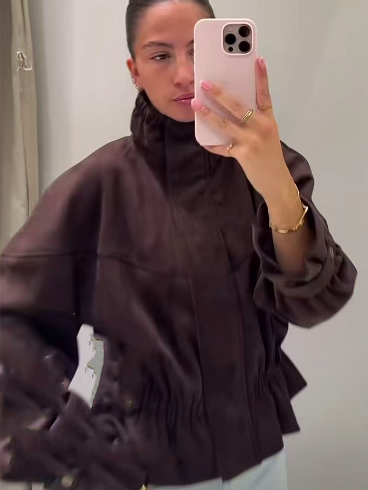 Jaqueta bomber feminina em cam - Women'S Fashion Utility Jacket avaliação e preço