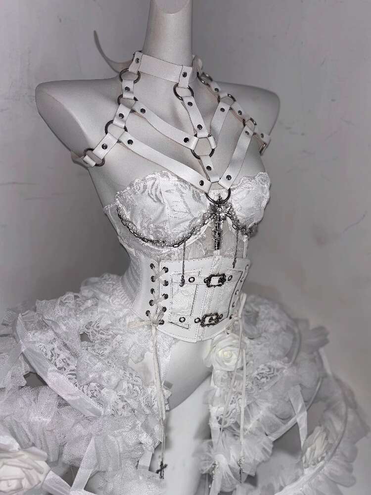 Lolita traje flor osso pesado  - Corset Top Boned avaliação e preço