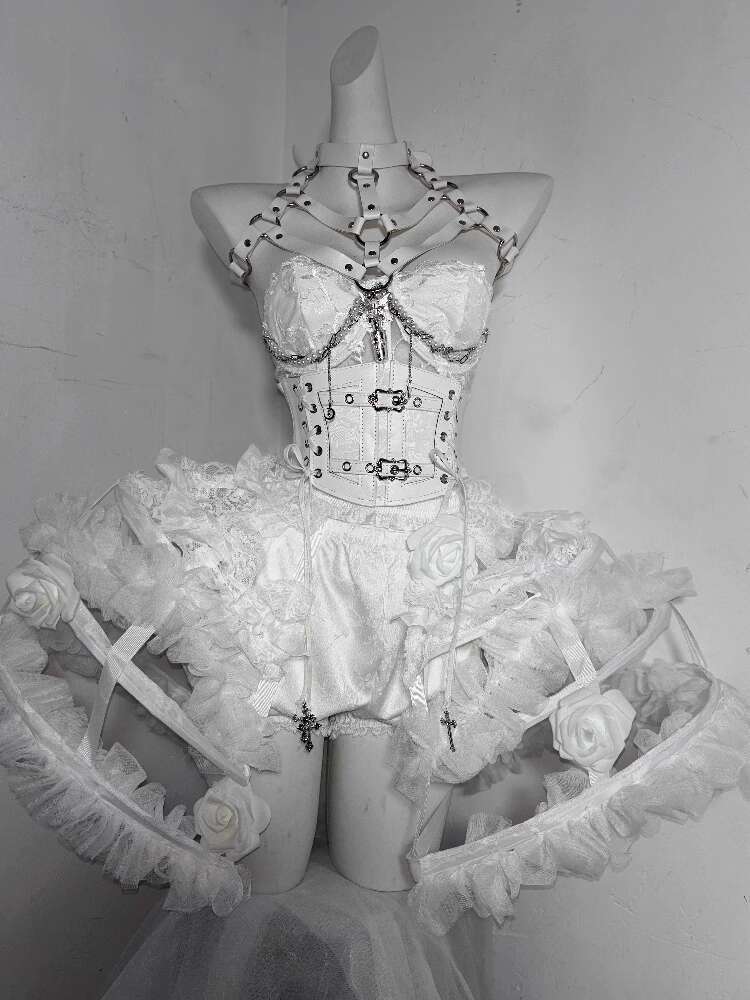 Lolita traje flor osso pesado  - Corset Top Boned avaliação e preço