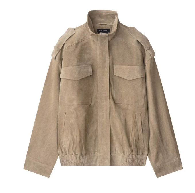 Jaqueta de couro sintético cor - Women'S Fashion Utility Jacket avaliação e preço