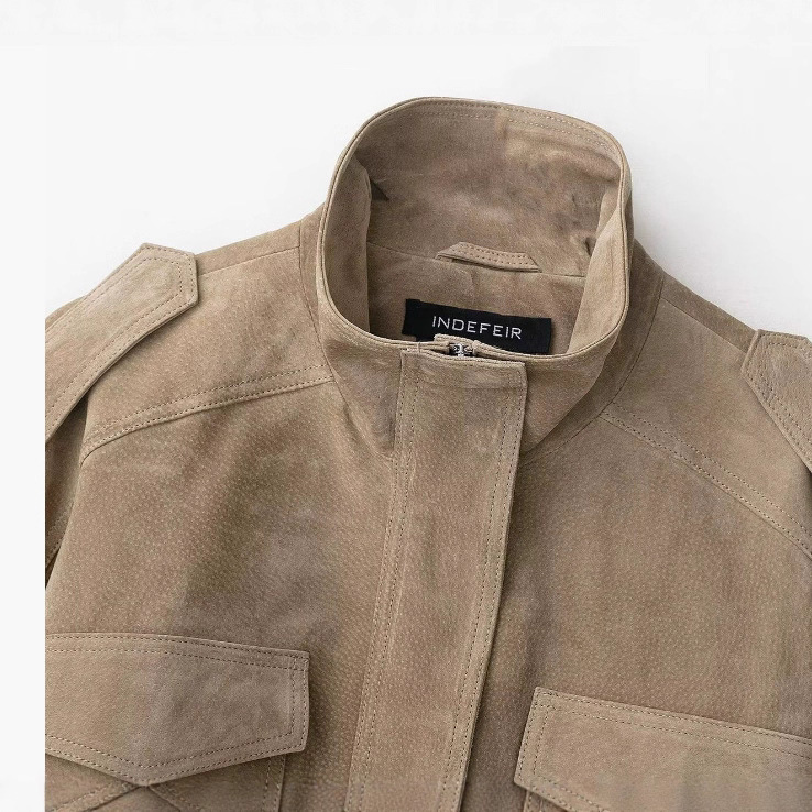 Jaqueta de couro sintético cor - Women'S Fashion Utility Jacket avaliação e preço