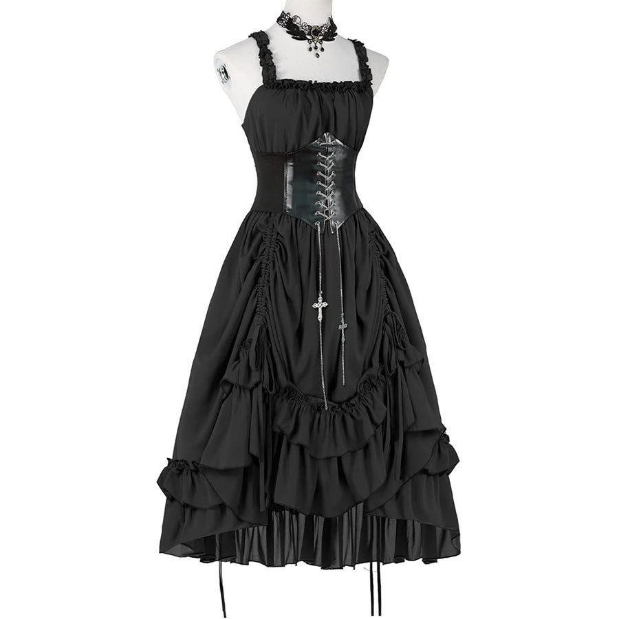 Vestido Gótico Feminino com Co - Corset Top Boned avaliação e preço
