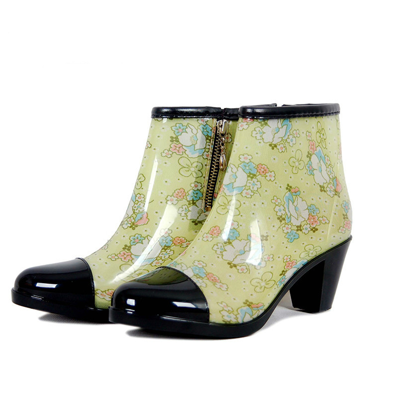 Lado zíper moda botas de chuva - Women'S Fashion Gumboots avaliação e preço