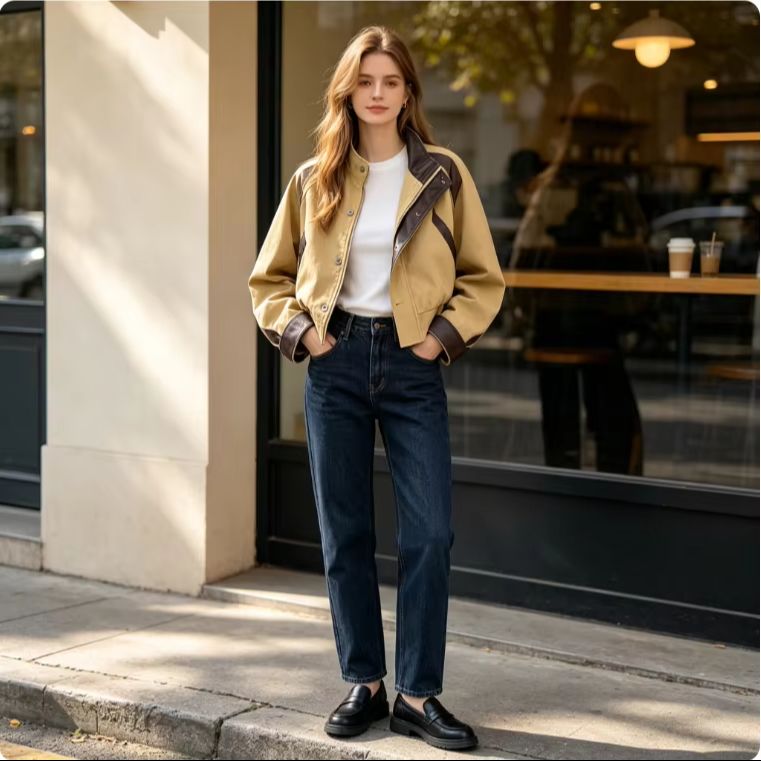 Jaqueta utilitária feminina co - Women'S Fashion Utility Jacket avaliação e preço