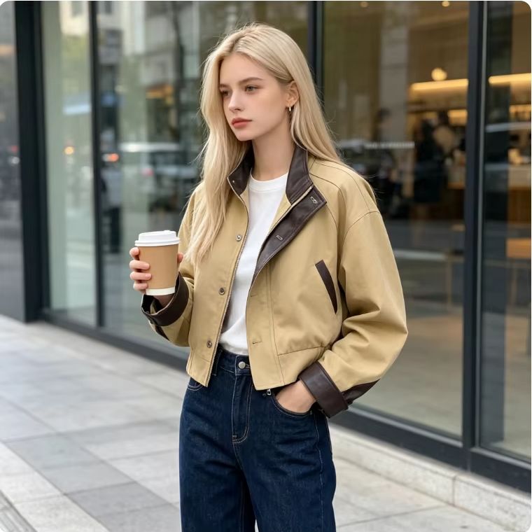 Jaqueta utilitária feminina co - Women'S Fashion Utility Jacket avaliação e preço