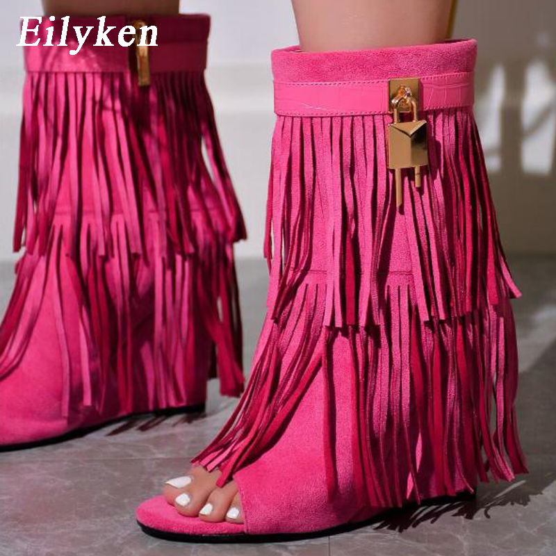 Sandálias de Salto Alto com Fr - Women'S Fashion Boots avaliação e preço